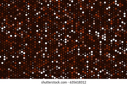 Dark Orange vector illustration which consist of circles. Dotted gradient design for your business. Creative geometric background in halftone style with colored spots.