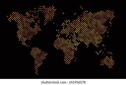 Dark Orange vector illustration which consist of circles. Dotted gradient design for your business. Creative geometric background in halftone style with colored spots.