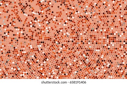 Dark Orange vector illustration which consist of circles. Dotted gradient design for your business. Creative geometric background in halftone style with colored spots.