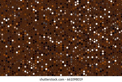 Dark Orange vector illustration which consist of circles. Dotted gradient design for your business. Creative geometric background in halftone style with colored spots.