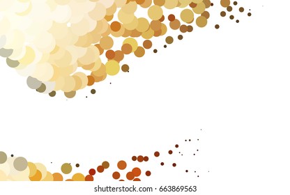 Dark Orange vector illustration which consist of circles. Dotted gradient design for your business. Creative geometric background in halftone style with colored spots.