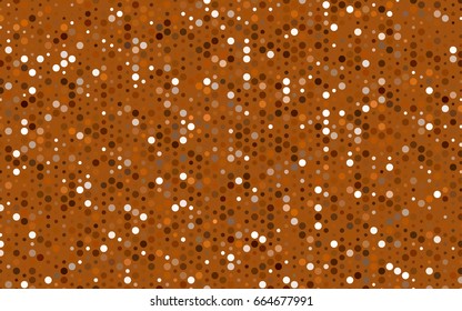 Dark Orange vector illustration which consist of circles. Dotted gradient design for your business. Creative geometric background in halftone style with colored spots.