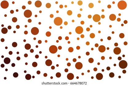 Dark Orange vector illustration which consist of circles. Dotted gradient design for your business. Creative geometric background in halftone style with colored spots.