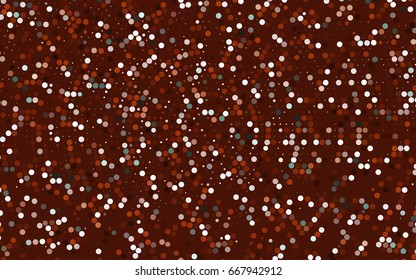 Dark Orange vector illustration which consist of circles. Dotted gradient design for your business. Creative geometric background in halftone style with colored spots.