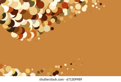 Dark Orange vector illustration which consist of circles. Dotted gradient design for your business. Creative geometric background in halftone style with colored spots.