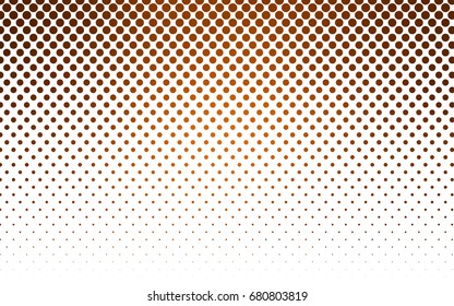 Dark Orange vector illustration which consist of circles. Dotted gradient design for your business. Creative geometric background in halftone style with colored spots.