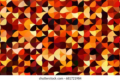 Dark Orange vector illustration which consist of circles. Dotted gradient design for your business. Creative geometric background in halftone style with colored spots.