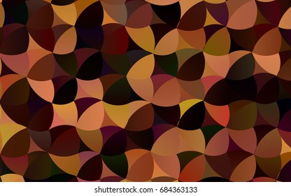 Dark Orange vector illustration which consist of circles. Dotted gradient design for your business. Creative geometric background in halftone style with colored spots.