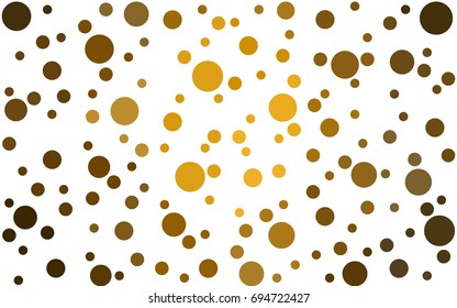 Dark Orange vector illustration which consist of circles. Dotted gradient design for your business. Creative geometric background in halftone style with colored spots.