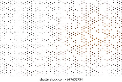 Dark Orange vector illustration which consist of circles. Dotted gradient design for your business. Creative geometric background in halftone style with colored spots.