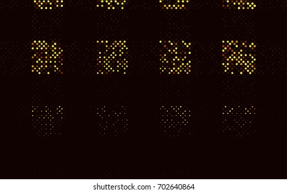 Dark Orange vector illustration which consist of circles. Dotted gradient design for your business. Creative geometric background in halftone style with colored spots.