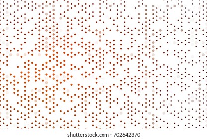 Dark Orange vector illustration which consist of circles. Dotted gradient design for your business. Creative geometric background in halftone style with colored spots.