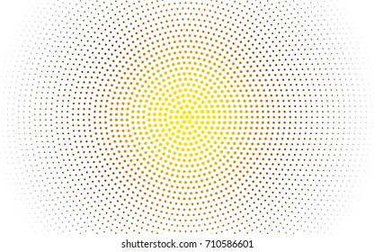 Dark Orange vector illustration which consist of circles. Dotted gradient design for your business. Creative geometric background in halftone style with colored spots.