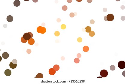 Dark Orange vector illustration which consist of circles. Dotted gradient design for your business. Creative geometric background in halftone style with colored spots.