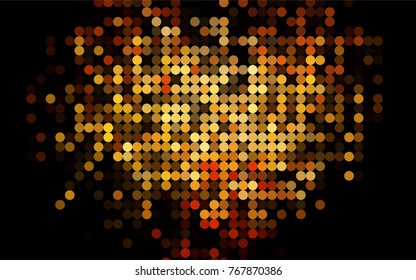 Dark Orange vector illustration which consist of circles. Dotted gradient design for your business. Creative geometric background in halftone style with colored spots.
