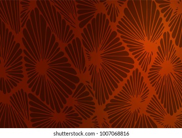 Dark Orange vector indian curved template. A vague abstract illustration with doodles in Indian style. The template can be used as a background for cell phones.