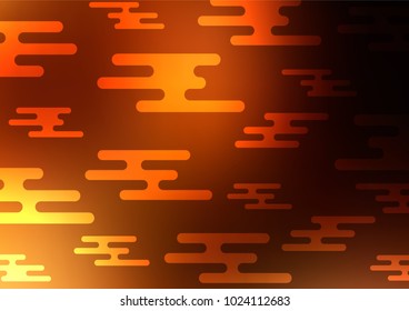 Dark Orange vector indian curved background. Doodles on blurred abstract background with gradient. The pattern can be used for coloring books and pages for kids.