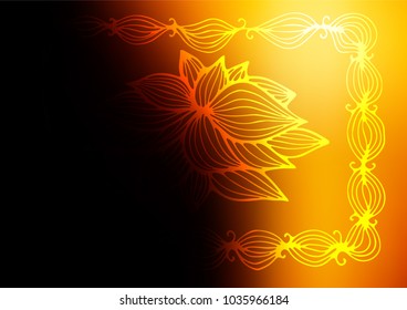 Dark Orange vector indian curved template. Decorative shining illustration with doodles on abstract template. The elegant pattern can be used as a part of a brand book.