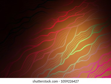 Dark Orange vector indian curved pattern. Geometric doodle illustration in Origami style with gradient. Brand-new style for your business design.