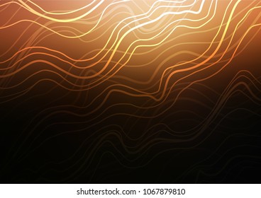 Dark Orange vector indian curved template. Doodles on blurred abstract background with gradient. The doodle design can be used for your web site.