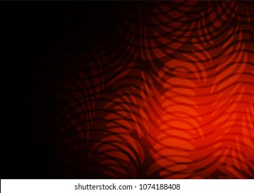 Dark Orange vector indian curved background. Brand-new colored illustration in blurry style with doodles. Brand-new design for your business.