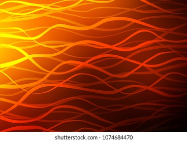 Dark Orange vector indian curved template. A vague abstract illustration with doodles in Indian style. The completely new template can be used for your brand book.