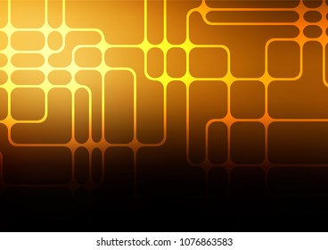 Dark Orange vector indian curved texture. Colorful abstract illustration with lines in Asian style. The completely new template can be used for your brand book.