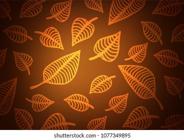 Dark Orange vector indian curved texture. Glitter abstract illustration with doodles and Zen tangles. A completely new template for your business design.