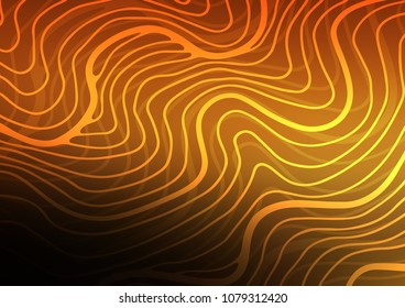 Dark Orange vector indian curved template. Doodles on blurred abstract background with gradient. The pattern can be used for wallpapers and coloring books.