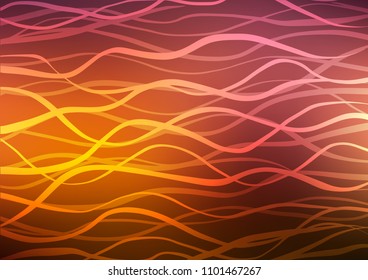Dark Orange vector indian curved pattern. A completely new color illustration in doodle style. The completely new template can be used for your brand book.