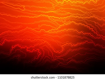 Dark Orange vector indian curved texture. Shining colored illustration with doodles in Zen tangle style. The pattern can be used for coloring books and pages for kids.