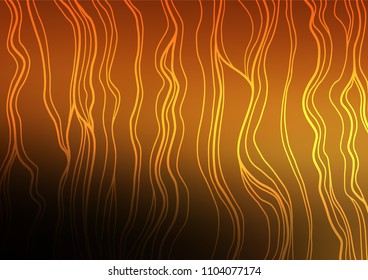 Dark Orange vector indian curved texture. Shining colored illustration with doodles in Zen tangle style. The doodle design can be used for your web site.