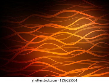 Dark Orange vector indian curved template. Shining colored illustration with doodles in Zen tangle style. A completely new template for your business design.