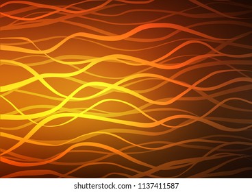 Dark Orange vector indian curved texture. Shining colored illustration with doodles in Zen tangle style. A new texture for your design.