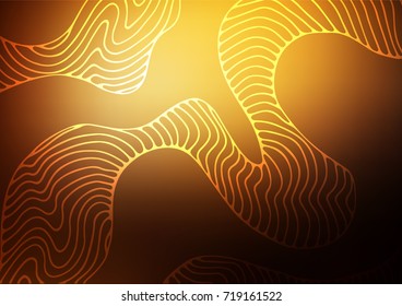 Dark Orange vector indian curved texture. Ethnic elegant natural pattern with gradient. The pattern can be used for heads of websites and designs.