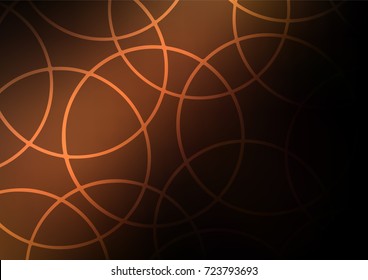 Dark Orange vector indian curved background. Shining colored illustration with doodles in Zen tangle style. Brand-new design for your business.