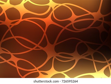 Dark Orange vector indian curved template. Shining colored illustration with doodles in Zen tangle style. The doodle design can be used for your web site.