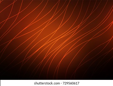 Dark Orange vector indian curved template. Blurred decorative design in Indian style with lines. Brand-new design for your business.