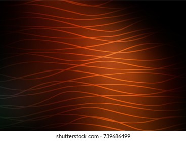 Dark Orange vector indian curved texture. An elegant bright illustration with lines in Natural style. The best blurred design for your business.