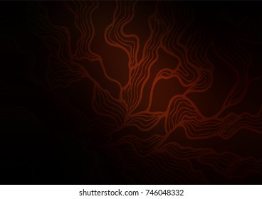 Dark Orange vector indian curved pattern. Geometric doodle illustration in Origami style with gradient. The pattern can be used for heads of websites and designs.
