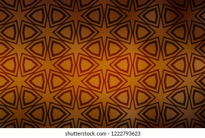 Dark Orange vector layout with bright stars. Modern geometrical abstract illustration with stars. Best design for your ad, poster, banner.