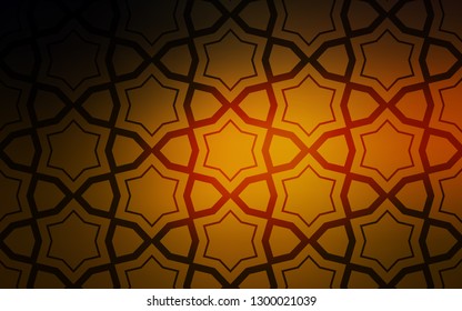 Dark Orange vector layout with bright stars. Shining colored illustration with stars. Best design for your ad, poster, banner.