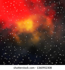 Dark Orange vector layout with bright stars. Colorful illustration in abstract style with gradient stars. Pattern for wrapping gifts.