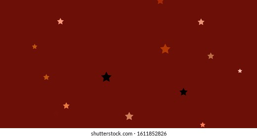 Dark Orange vector layout with bright stars. Colorful illustration in abstract style with gradient stars. Pattern for wrapping gifts.