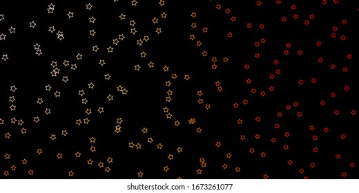 Dark Orange vector layout with bright stars. Colorful illustration in abstract style with gradient stars. Pattern for new year ad, booklets.
