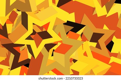 Dark Orange vector layout with bright stars. Glitter abstract illustration with colored stars. Smart design for your business advert.