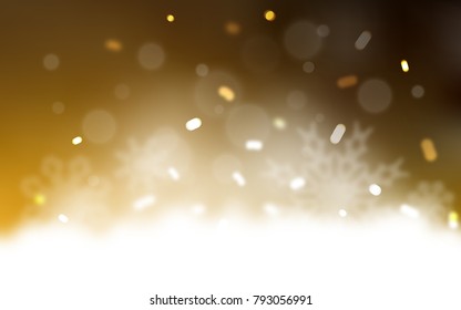 Dark Orange vector layout with bright snowflakes. Glitter abstract illustration with crystals of ice. The pattern can be used for year new  websites.
