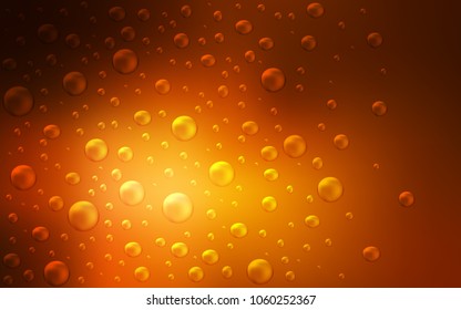 Dark Orange vector layout with circle shapes. Blurred bubbles on abstract background with colorful gradient. The pattern can be used for ads, leaflets of liquid.