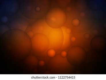 Dark Orange vector layout with circle shapes. Blurred bubbles on abstract background with colorful gradient. The pattern can be used for beautiful websites.