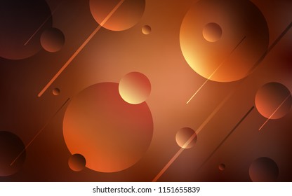 Dark Orange vector layout with circle shapes. Blurred bubbles on abstract background with colorful gradient. Pattern can be used for futuristic ad, booklets.